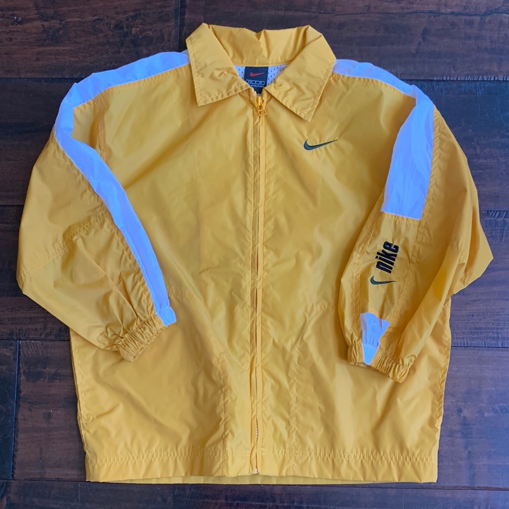 Nike Boys Yellow and White Rain Slicker Jacket